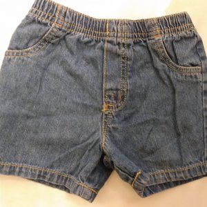 Baby Boys Medium Jean Wash, Elastic Waist Shorts, 6-9 Months